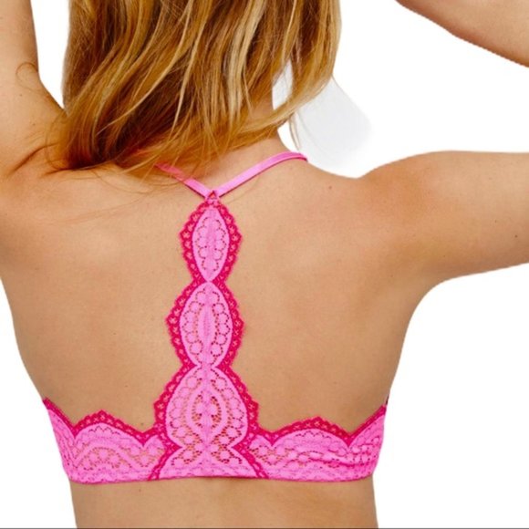 Free People Slow Dance Underwire Bra Neon Pink NWT - Picture 2 of 6